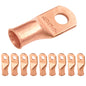 1/0 AWG (0 Gauge) 5/16" Stud, Bare Copper Battery Cable Ends, Wire Lugs, Heavy Duty, MD1056U