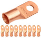 2/0 AWG (00 Gauge) 3/8" Stud, Bare Copper Battery Cable Ends, Wire Lugs, Heavy Duty, MD2038U