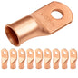 4/0 AWG (0000 Gauge) 3/8" Stud, Bare Copper Battery Cable Ends, Wire Lugs, Heavy Duty, MD4038U