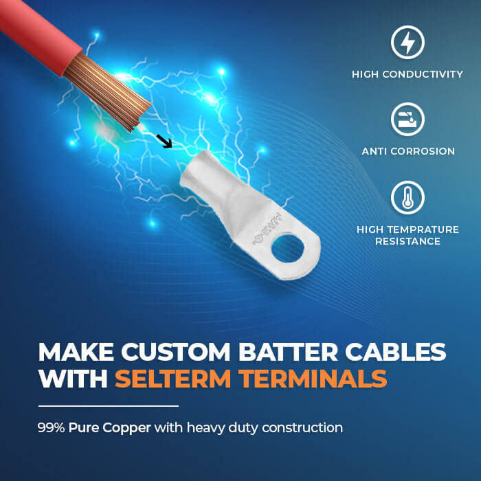 Make custom battery cables with Selterm Terminals