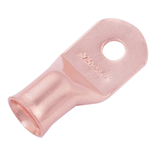 250 MCM, 3/8" Stud, Bare Copper Battery Cable Ends, Wire Lugs, Heavy Duty, MD25038U