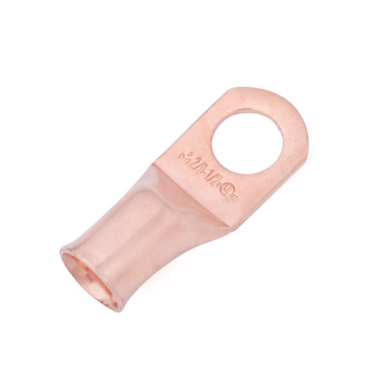2/0 AWG (00 Gauge) 1/2" Stud, Bare Copper Battery Cable Ends, Wire Lugs, Heavy Duty, MD2012U