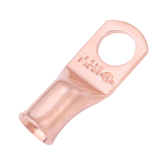 2 AWG (2 Gauge) 3/8" Stud, Bare Copper Battery Cable Ends, Wire Lugs, Heavy Duty, MD0238U