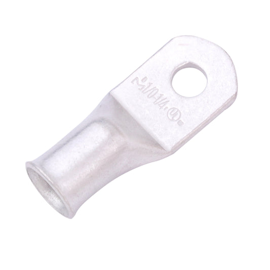 1/0 AWG (0 Gauge) 1/4" Stud, Tinned Copper Battery Cable Ends, Wire Lugs, Marine Grade, MD1014P