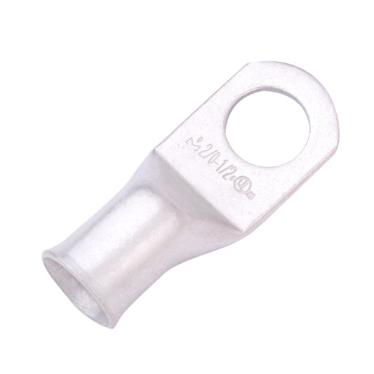 2/0 AWG (00 Gauge) 1/2" Stud, Tinned Copper Battery Cable Ends, Wire Lugs, Marine Grade, MD2012P