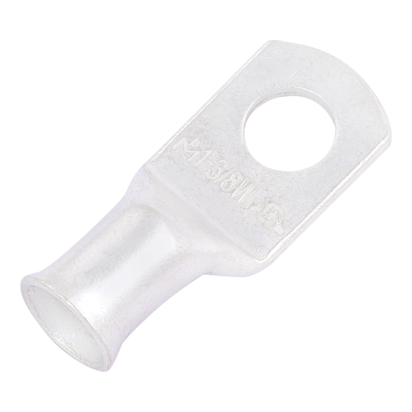 1AWG (1 Gauge) 3/8" Stud, (Wide Pad) Tinned Copper Battery Cable Ends, Wire Lugs, Marine Grade, MD0138PW