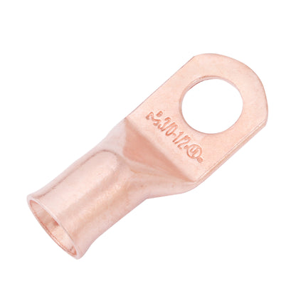 3/0 AWG (000 Gauge) 1/2" Stud, Bare Copper Battery Cable Ends, Wire Lugs, Heavy Duty, MD3012U