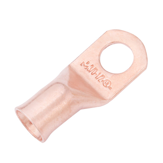 3/0 AWG (000 Gauge) 1/2" Stud, Bare Copper Battery Cable Ends, Wire Lugs, Heavy Duty, MD3012U
