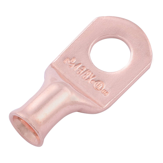 4 AWG (4 Gauge) 3/8" Stud, (X-Wide Pad) Bare Copper Battery Cable Ends, Wire Lugs, Heavy Duty, MD0438UX