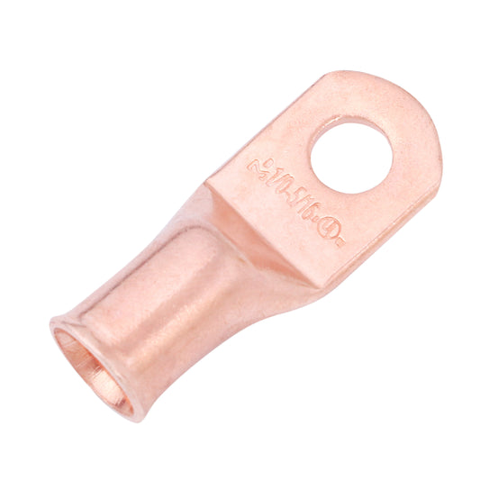 1/0 AWG (0 Gauge) 5/16" Stud, Bare Copper Battery Cable Ends, Wire Lugs, Heavy Duty, MD1056U