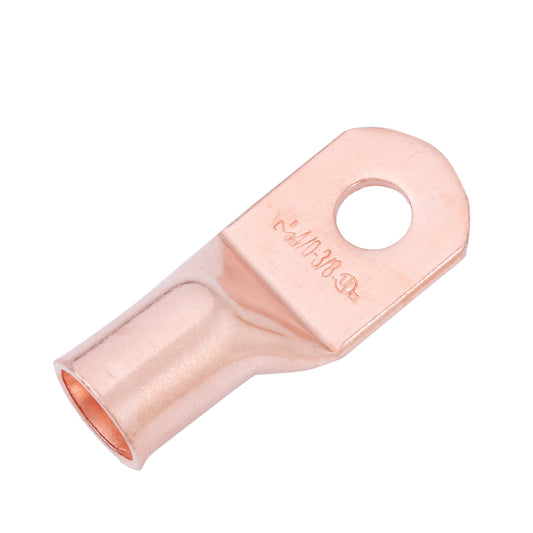 4/0 AWG (0000 Gauge) 3/8" Stud, Bare Copper Battery Cable Ends, Wire Lugs, Heavy Duty, MD4038U