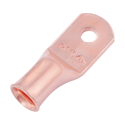 1AWG (1 Gauge) #10 Stud, Bare Copper Battery Cable Ends, Wire Lugs, Heavy Duty, MD0110U